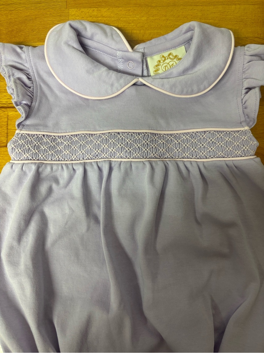 The Beaufort Bonnet Company Lavender Smocked Bubble - Size 18-24m - Picture 2 of 7